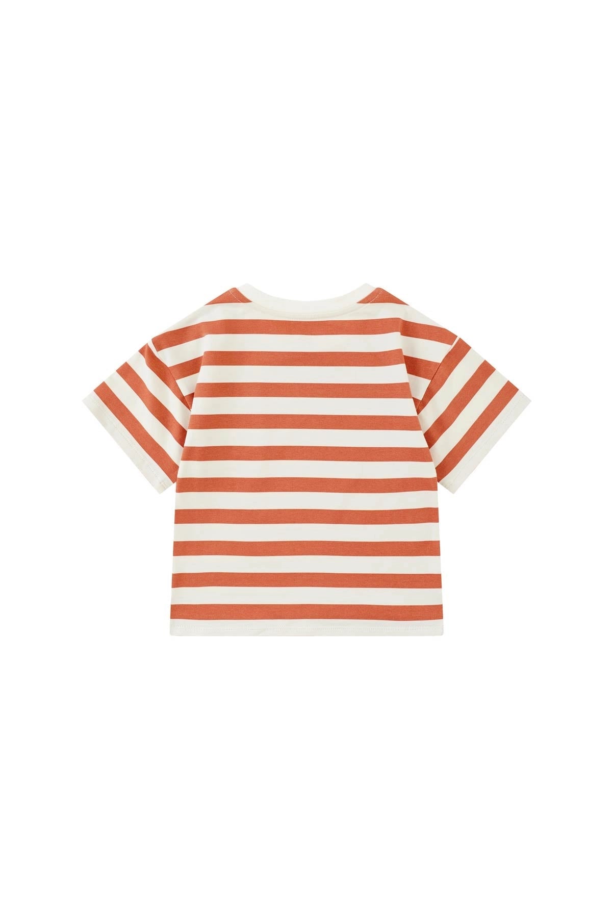 Organic Cotton T-Shirt | Orange & Cream Stripe