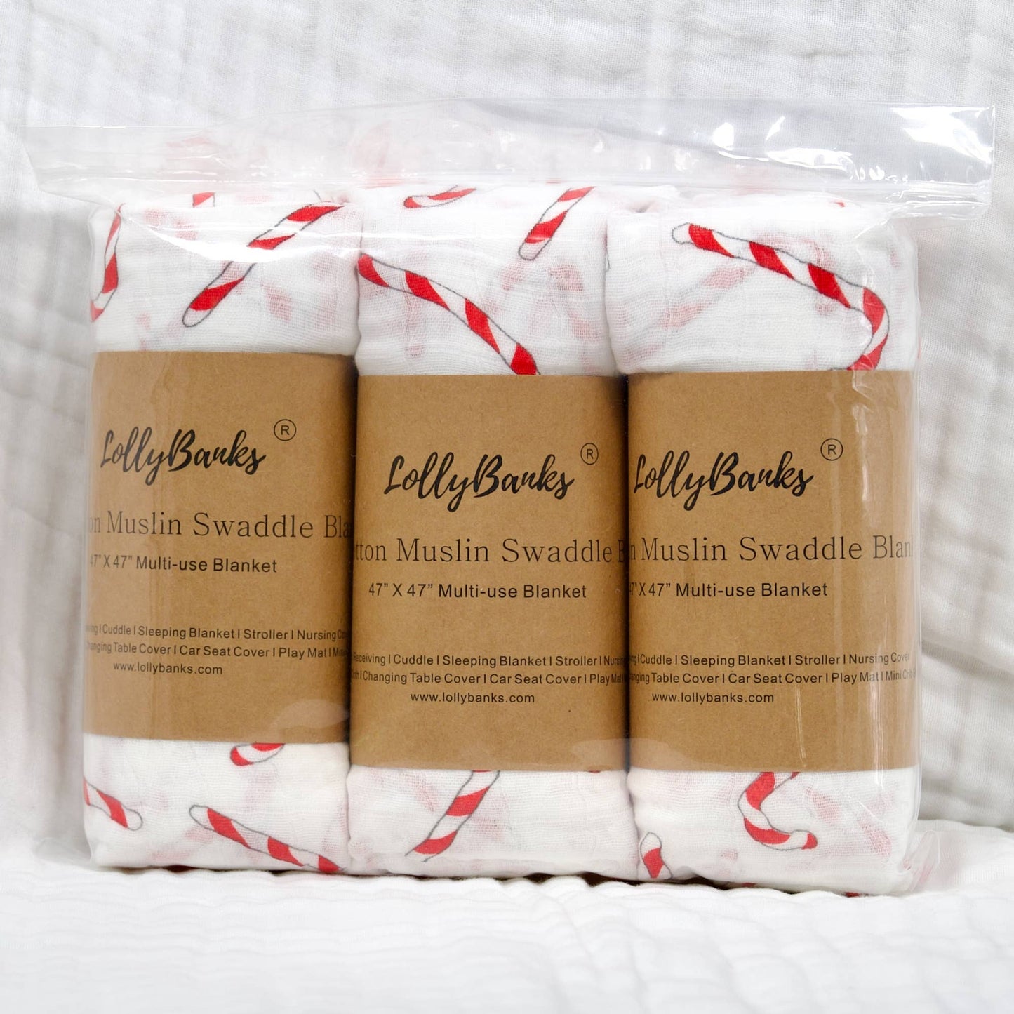 Candy canes | Swaddle Blanket