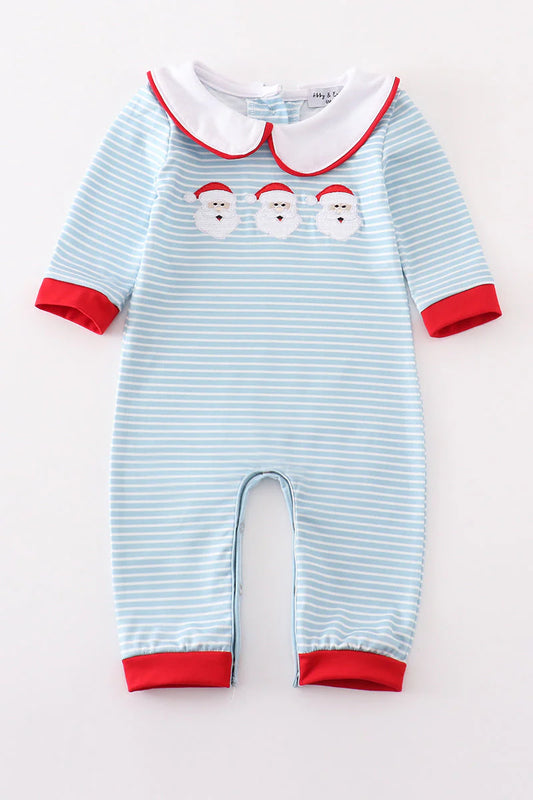 Blue Stripe Santa | Romper